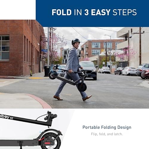 Hiboy S2 Electric Scooter - 8.5" Solid Tires - Up to 17 Miles Long-Range & 19 MPH Portable Folding Commuting Scooter for Adults with Double Braking System and App (Black&Space Grey) 5