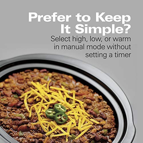 Hamilton Beach 33861 Portable Programmable Slow Cooker, Dishwasher Safe Crock, 6 Qt, FlexCook Dual Digital Timer/2 Heat Settings, Lid Lock for Easy Travel, Silver 5