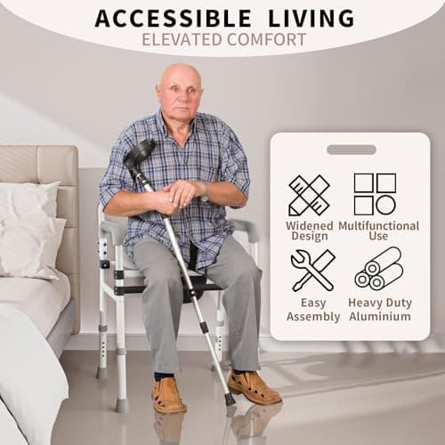 SeatYuPro Super Wide & Secure Commode Toilet Chair - Versatile 4-in-1 Design Including Bedside commodes for Seniors, Adult Potty Chair for Adults and Detachable Bucket, Supports up to 350 pounds 7