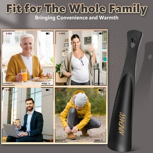 NINEMAX Plastic Shoe Horn 7.5Inch, Travel Shoe Horns Small Short Portable with Hook for Men Women Seniors Kids (Pack of 1) 7