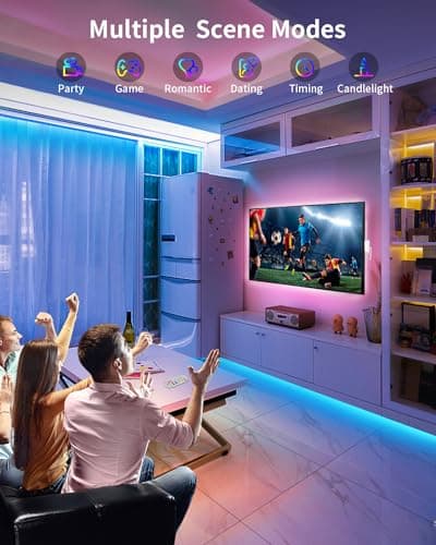 Odcolour 16.5ft Outdoor Waterproof LED Light Strips, 12v Outdoor RGB Led Strip Lights with Bluetooth Music Sync App Remote, Christmas Lights Decor Rope Lights 7