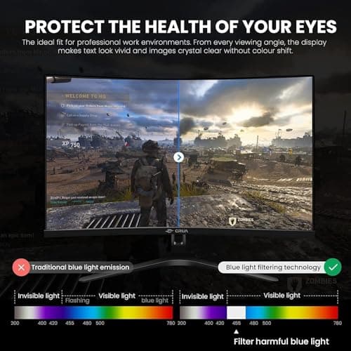 ZZA 27 Inch Curved Monitor 280Hz/240Hz FHD 1080P,Gaming Monitor 1800R VA Screen,Monitor 27 Inch 4000:1 120% sRGB,1Ms,AMD FreeSync,HDR,Low Blue Light,HDMI DP,VESA Support, DP Cable Incl 4
