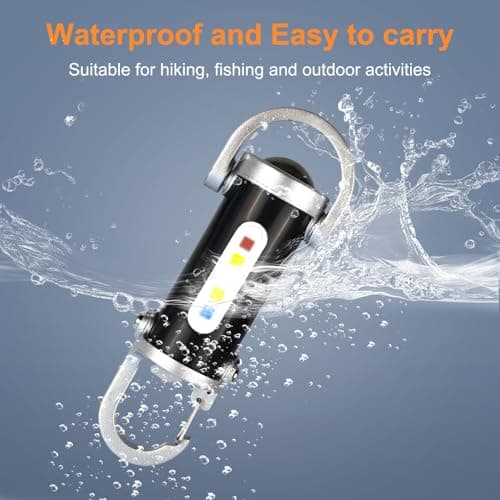 2 Pack Power Bank Keychain Flashlight, Rechargeable Keychain Flashlights, 1200LM EDC Tool With Red/Blue Strobe, USB-C Charging, IPX7 Waterproof, Portable Flashlight For Emergencies 7