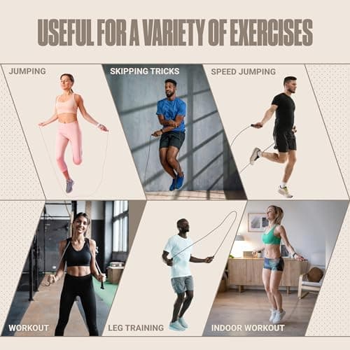 SPORTBIT Adjustable Jump Rope for Fitness and Exercise – Skipping Rope for Cardio, Boxing, and Weight Loss – Speed Rope perfect for Men & Women 8