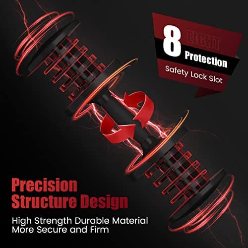 Flash Limp Adjustable Dumbbells 55LB Single Dumbbell 5 in 1 Free Dumbbell Weight Adjust with Anti-Slip Metal Handle, Ideal for Full-Body Home Gym Workouts 5