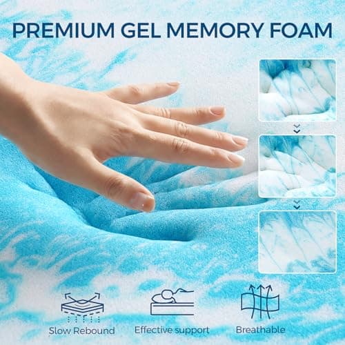 LovingLeashes Premium Dual Layer 4 Inch Memory Foam Mattress Topper, 2 Inch Gel Memory Foam and 2 Inch Pillow Top Mattress Pad Cover for Back Pain, Extra Thick Comfort Support（Queen 60"x80"） 3