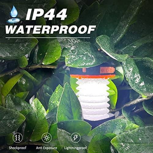 2-Pack Folding Solar Camping Lantern Flashlights, DIBMS Mini Collapsible USB Rechargeable Waterproof Hanging Light for Camping Hurricanes Emergency Power Outages Indoor Outdoor 5