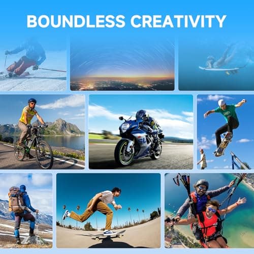 SJCAM SJ4000 Pro-Grade 4K Action Camera, 40MP 3-Axis EIS Stabilization Motorcycle Sport Camera, 170°FOV Waterproof Camera Underwater, 5X Zoom, Dual Batteries, 32G SD Card and Helmet Accessory Kit 8