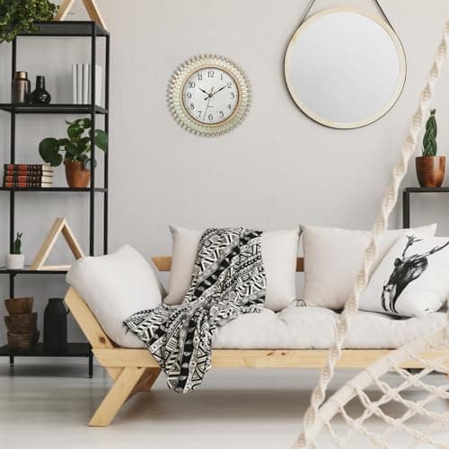 Noamus 12" Retro Wall Clock, Silent Non-Ticking Round Clock, Aqua Battery Operated Quartz Clock, Plastic Vintage Clocks for Living Room Bedroom Kitchen Home Office Classroom School Decor 6