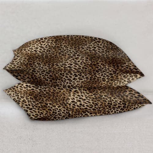 Fashion Leopard Cheetah Satin Silk Pillowcase for Hair and Skin Pillow Cases Standard Size Soft Silk Pillow Case with Envelope Closure Print Leopard Satin Cooling Pillow Covers (20x26 in) 1 Pack 5