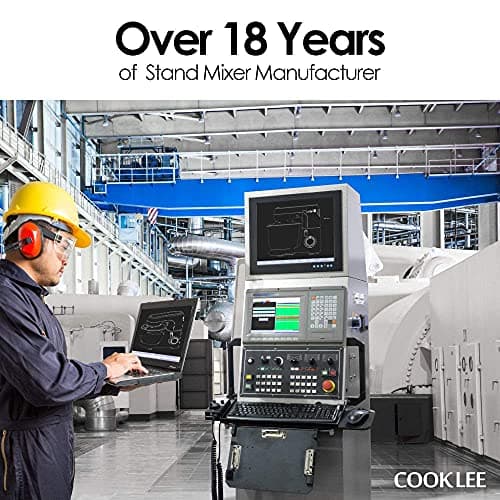 COOKLEE Stand Mixer, 9.5 Qt. 660W 10-Speed Electric Kitchen Mixer with Dishwasher-Safe Dough Hooks, Flat Beaters, Wire Whip & Pouring Shield Attachments for Most Home Cooks, SM-1551, Silver 8