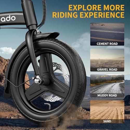 sepado Folding Electric Bike for Adults,750W Peak Motor Mini Ebike,20mph Speed,36V 10.4ah Battery, 20-40 Miles Range,14'' Foldable Electric Bicycle for Riding Commute (Black) 6