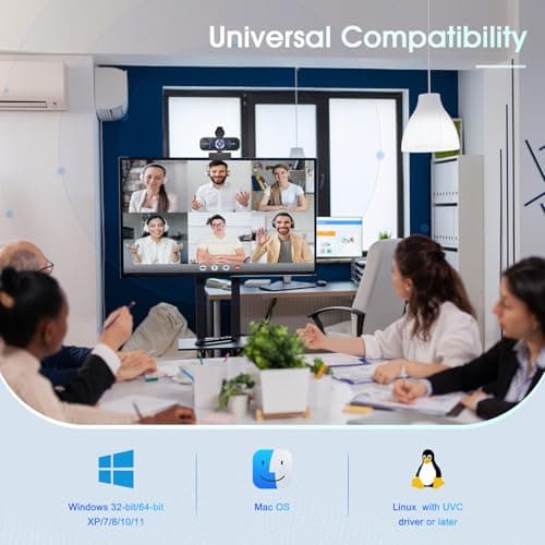 TRAUSI 1080P Full HD Webcam with Privacy Cover, Wide Angle Lens, Active Light Correction, Plug and Play USB Webcam for PC, Desktop, Laptop 7