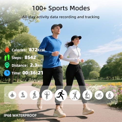 Smart Watch with Built-in GPS and Offline Maps, 1.96" HD Display, Answer/Make Calls, 100+ Sport Modes, Heart Rate/Sleep/SpO2 Monitor, Fitness Activity Tracker for Android and iPhone (Black, 1.96") 6