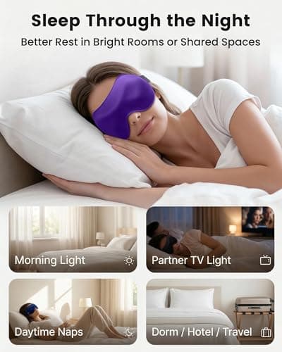 3 Pack Sleep Masks for Women & Men: True Blackout Eye Mask for Sleeping, 3D Contoured Zero Eye Pressure, Lash-Friendly (Blink Freely), Side Sleeper Comfort, Adjustable Strap Blindfold, Night Eye Cover 8