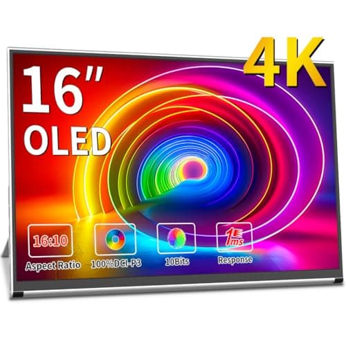Magedok OLED Portable Monitor- 4K Portable Laptop Display 16 Portable Gaming Monitor 100% DCI-P3 HDMI/USB-C External Screen for Laptop Phone/Switch/Xbox