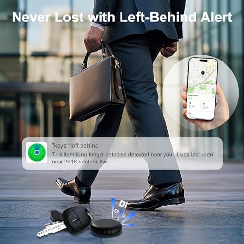 Tracker Tag, Smart Tag Works with Find My App (iOS Only), Keys Finder and Item Locator for Luggage, Backpack, Suitcases and More, Replaceable Battery, IP67 Waterproof Tracking Tags-5 Pack 4