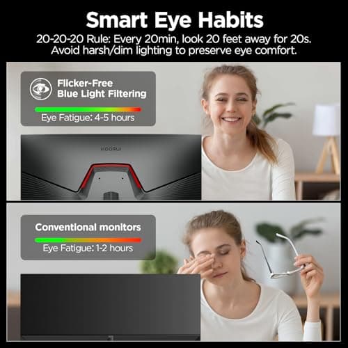 KOORUI 27 Inch Gaming Monitor 200Hz FHD (1920x1080) HDR400, 1ms Fast IPS, 90% DCI-P3, Adaptive-Sync, HDMI 2.0, DP 1.4, VESA Mount, Tilt Adjustable, G2711P 7