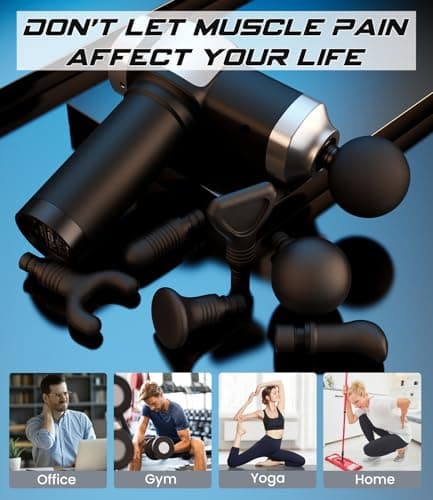 CAMEFER Deep Tissue Massage Gun, Portable Percussion Muscle Massager with 30 Speeds & 6 Attachments, Handheld Electric Back & Neck Massager for Pain Relief 5