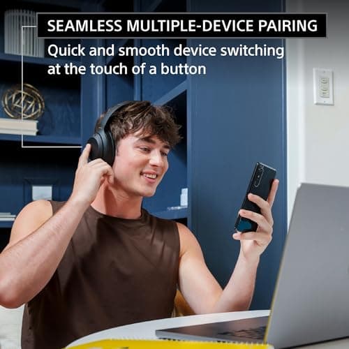 Sony WH-1000XM4 Wireless Premium Noise Canceling Overhead Headphones with Mic for Phone-Call and Alexa Voice Control, Black WH1000XM4 9