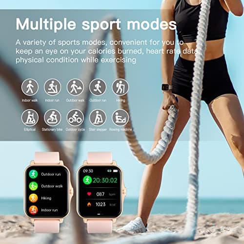 Smart Watch (Receive & Dial), 2023 Newest 1.85" TFT HD Full Circle Full Touch Screen, Smart Watch for Women Men,SmartWatchs with Fitness Tracker Call/Text/Heart Rate/AI Voice Assistant/Blood Pressure 6