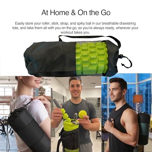 321 STRONG 5 in 1 Foam Roller Set with Hollow Core Deep Tissue Massager, Muscle Roller Stick, Stretching Strap, Spikey Plantar Fasciitis Ball, and Carry Bag, with 4K eBook 6