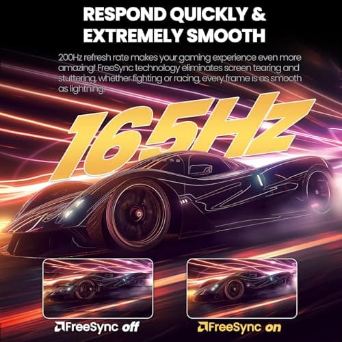 CRUA 32" Curved Gaming Monitor,165Hz QHD(2560 * 1440P) VA Screen, 1800R Monitors, Computer Monitor Support FreeSync, 99% sRGB, Low Blue Light, with HDMI/DisplayPort, Support Wall Mount- Black 4