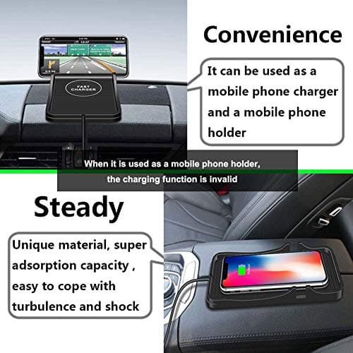 Wireless Charger Car Charging Pad Non-slip 15W 10W 7.5W Fast Charger Mount Adapter for iPhone 13 12 Pro Max 11 8 Plus X XR Xs LG G8 Samsung Note 20 10 Galaxy S10 S20 S21 S22 S23 S24 S25 Android Phones 6