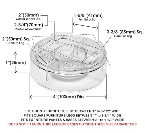 Slipstick CB658 Stack-Its 1 Inch Adjustable Bed Risers/Furniture Risers (Set of 8) Lifts Height 1", 2", or 3" When Stacked - Clear Heavy Duty Raisers 5