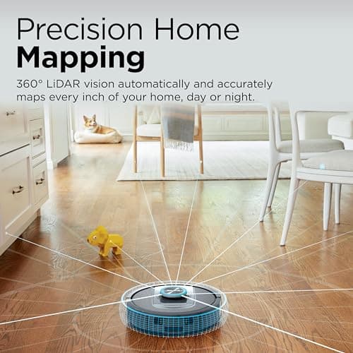 Shark PowerDetect Self-Empty Robot Vacuum with NeverStuck Technology, Auto Deep-Clean Carpets & Hardfloors, XL 60 Day Capacity HEPA Bagless Base Neutralizes Odors, for Pet Hair, Black (AV2820AE) 8