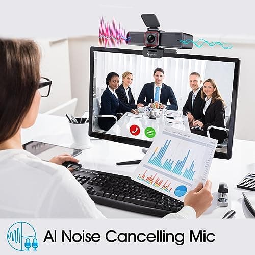 Angetube 4K Webcam with AI Tracking,Remote Control 4K Web Camera/10X Digital Zoom 1080P 60fps Web cam with USB 3.0 HDR/Dual Noise Cancelling Microphones for Video Calls/Meetings/Streaming/Skype/Zoom 8