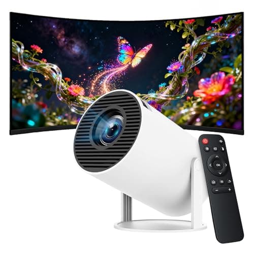 [Built-in App] Mini Projector with WiFi and Bluetooth, 4K 1080P Support Portable Projector, 180° Rotation with Auto Keystone & 50% Zoom, 40"-130"Screen Video Projector for Bedroom, Home, Outdoor