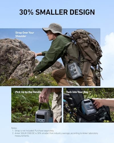Anker SOLIX C300 DC Power Bank Station, Outdoor 288Wh Portable Power Station, LiFePO4 Battery, 300W Solar Generator, for Camping, Traveling, and Emergencies (No Wall Charger Included) 6