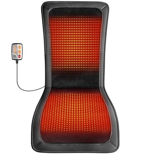 Longer Heated Seat Cover PU-Leather Winter Seat Cushion Fast Heating Seat Warmer with Hand Controller to Promote Blood Circulation Relieve Fatigue for Home & Office Warm Gift for Men Women