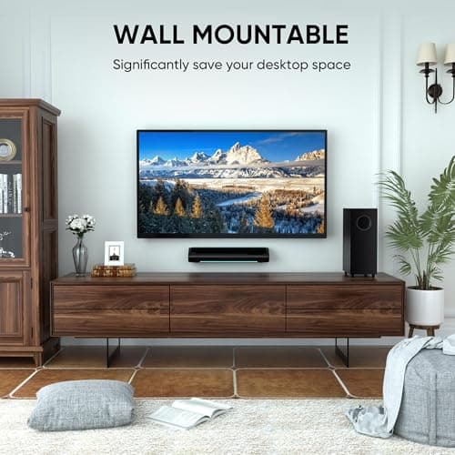 Saiyin Sound Bars for TV with Subwoofer, 2.1 Deep Bass Small Soundbar Monitor Speaker Home Theater Surround System PC Gaming Bluetooth/AUX/Optical Connection, Wall Mountable 17-inch 6