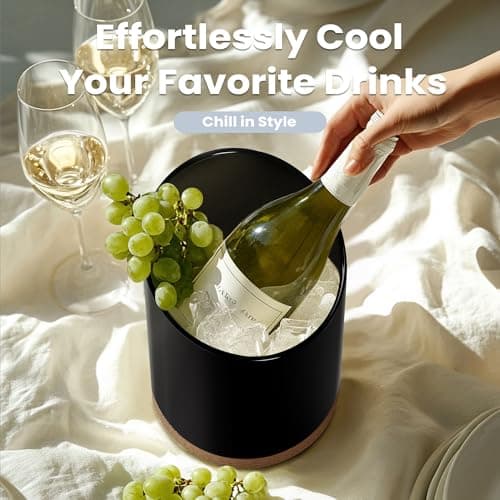 KITEISCAT Large Ceramic Utensil Holder for Kitchen Counter, Modern Crock with Slanted Top & Cork Mat, for Spatulas & Cooking Spoons, Black 6