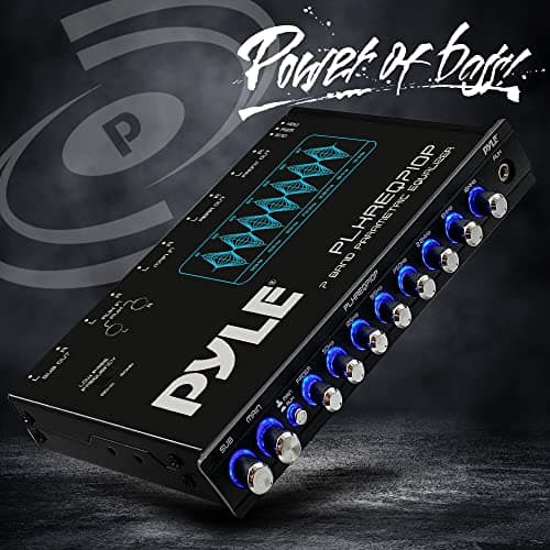 Pyle 7 Band Parametric Equalizer - 7 Volt RMS Pre-Amp Output with Subwoofer Gain Control, and 3 Input Sources Selectable, Blue Light Illumination 5