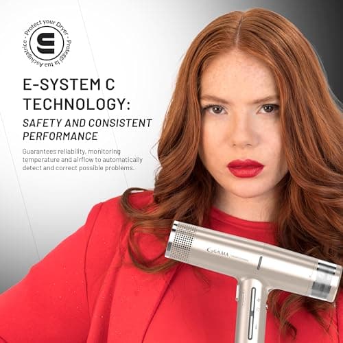 GA.MA iQ1 Perfetto Hair Dryer with 110,000 RPM Intelligent Brushless Motor, Oxy Active Technology, Auto-Clean & Washable Filter, Includes Diffuser & 3 Nozzles, Rose Gold 6