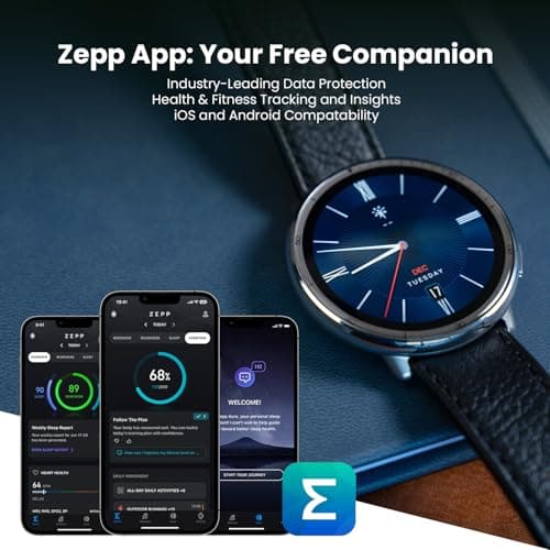 Amazfit Active 2 Premium Smart Watch Fitness Tracker (Round) for Android & iPhone, 10 Day Battery, Water Resistant, GPS Maps, Heart & Sleep Monitor, HYROX Mode, Sapphire Glass, Leather + Sport Strap 8