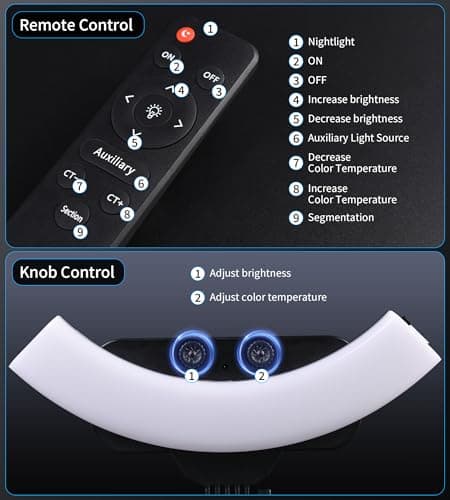 18" Ring Light Kit with 82" Foldable Stand, CRI 95 2700-6500K Color Temperature Dimmable LED Light for Selfie Live Streaming Tiktok Makeup Video Recording Vlog Barber Photography, with Bag & Remote 5