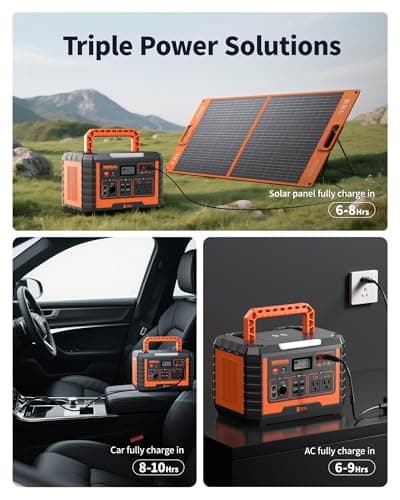 EBL Portable Power Station 1000W, 999Wh Solar Generator 2000W Peak, AC/Wireless Charging/60W USB-C Output, Lithium Battery for Emergency, Home Backup, Camping, RV, Off-Grid Living 6