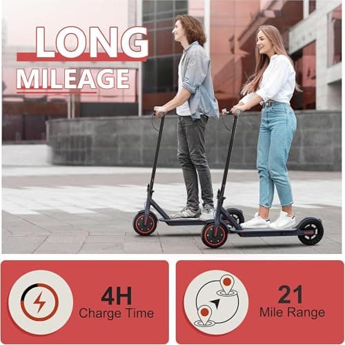 MAXSHOT Electric Scooter for Adults, 8.5/10/14" Tires, 19/22Mph, 350W/500W Motor, 21-28 Miles Range, Folding E-Scooter with Dual Suspension,APP Control 6
