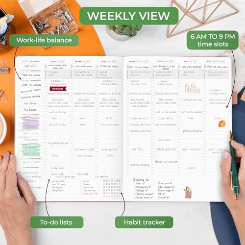 Clever Fox Hourly Planner PRO Premium – Undated Schedule Planner with Daily Time Slots – Personal Organizer Notebook for Time Management – Weekly & Monthly Life Journal, A4 size (Light Pink) 3