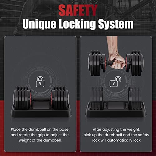 Mangko Adjustable Dumbbell 55LB - 5 Weight Options, Anti-Slip Metal Handle, Perfect for Home Workouts 6