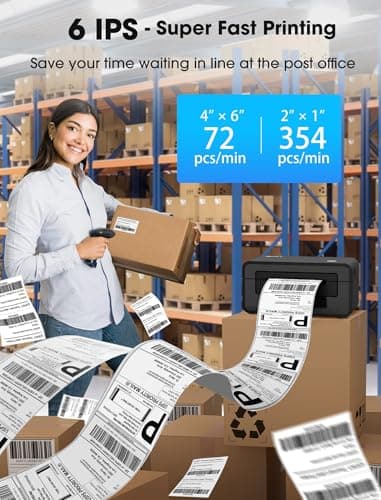 iDPRT Bluetooth Thermal Shipping Label Printer for Phone, 4x6, Supports Windows/Mac/iOS/Android, Ideal for Small Business and Shipping Packages 6
