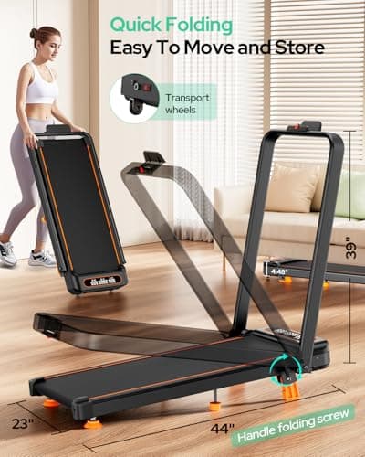 Walking Pad with 10% Incline & Handle Bar, Low Noise Walking Pad Treadmill for Home Small, Upgrade 3.5HP Treadmill with Incline, 4 in 1 Portable Compact Walking Pad with Incline/APP 350lbs 7