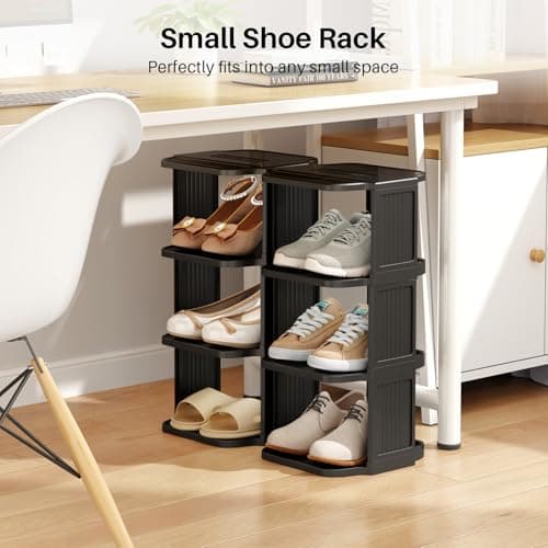 Kitstorack 8-Tier Vertical Plastic Shoe Rack, Freestanding Stackable Storage Organizer for Small Closets and Tight Spaces 8
