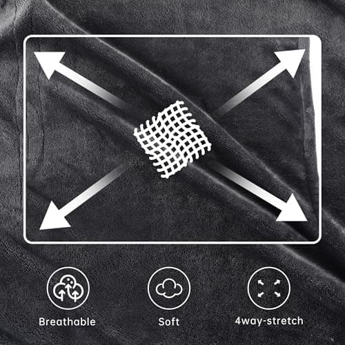 McJaw Heated Electric Blanket Soft Plush Flannel Full Size 72" x 84", Fast Heat, Machine Washable, Warm and Comfortable, 4 Heating Settings & 10 Hours Auto Shut-Off, Dark Grey 5