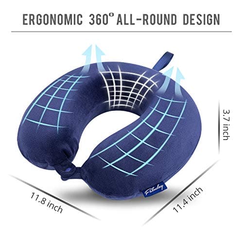 Fabuday Travel Pillow Memory Foam - Head Neck Support Airplane Pillow for Traveling, Car, Home, Office, Travel Neck Flight Pillow with Attachable Snap Strap Soft Washable Cover 5