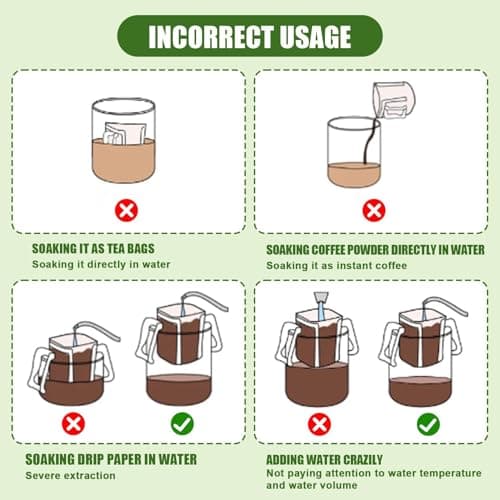 CARGEN 100Pcs Portable Coffee Filter Paper Bag - Hanging Ear Drip Coffee Bags Single Serve Disposable Pour Over Filter Bag for Camping, Backpacking, Travel, Office, Home, Outdoor and on the go 7
